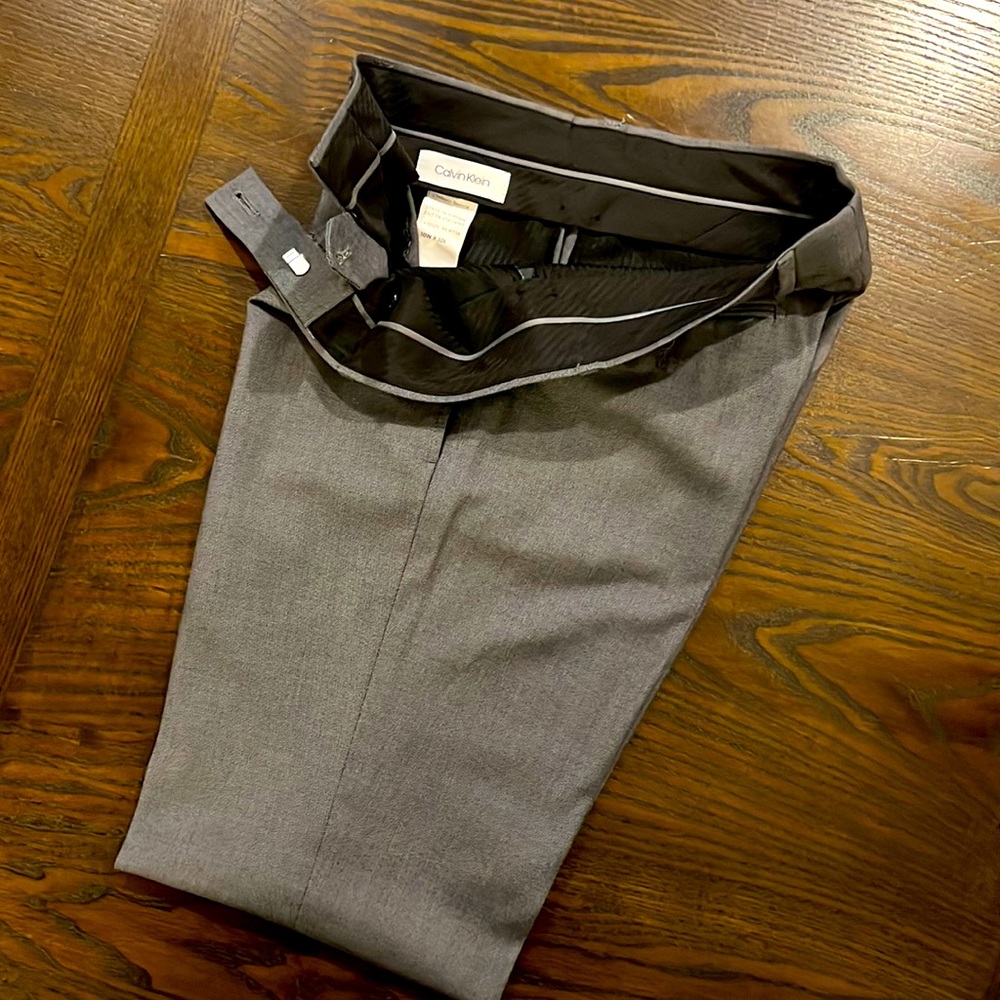 Calvin Klein slim stretch dress pants.